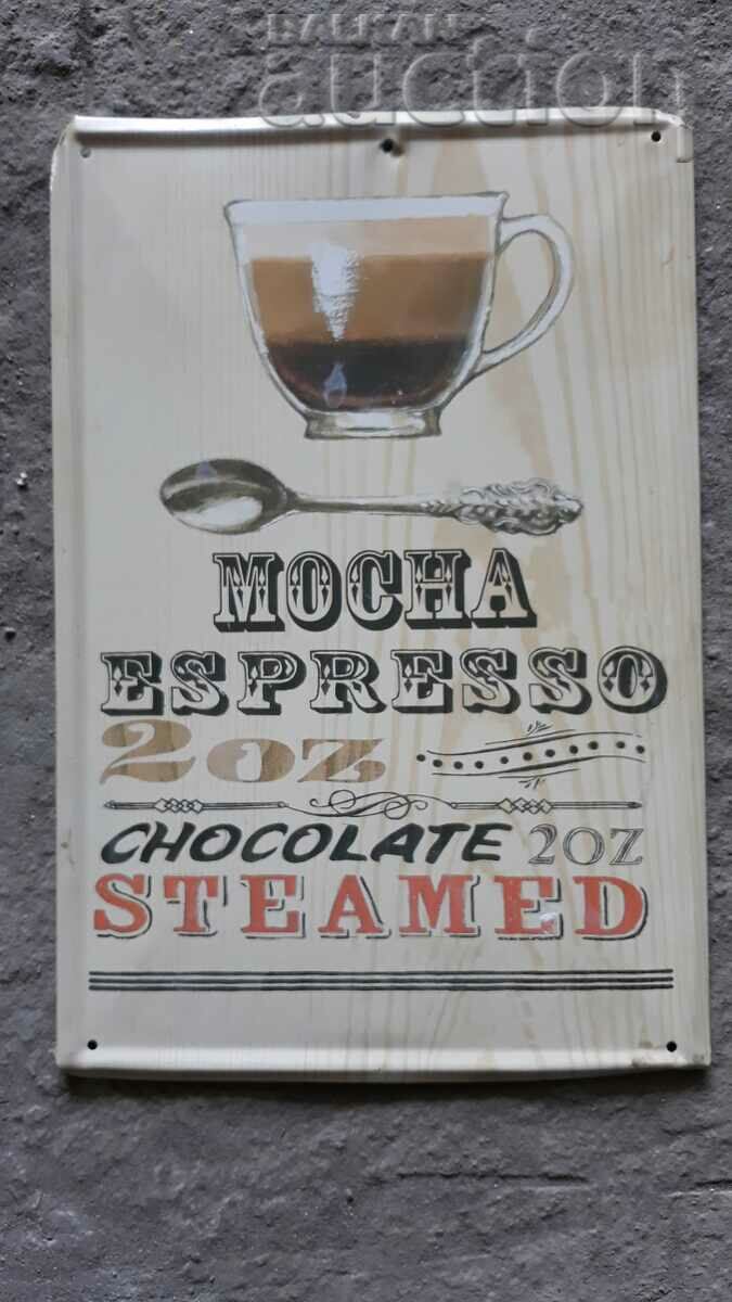 Auction  mocha sheet metal new plate retro vintage