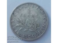 Ασημένιο 1 φράγκου Γαλλία 1904 - ασημένιο νόμισμα №29