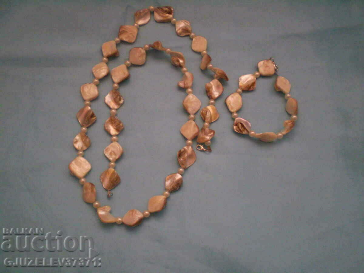 retro old set necklace and bracelet necklace of pearls and mother of pearl - 5 retro old set necklace and bracelet necklace of pearls and mother of pearl - 5