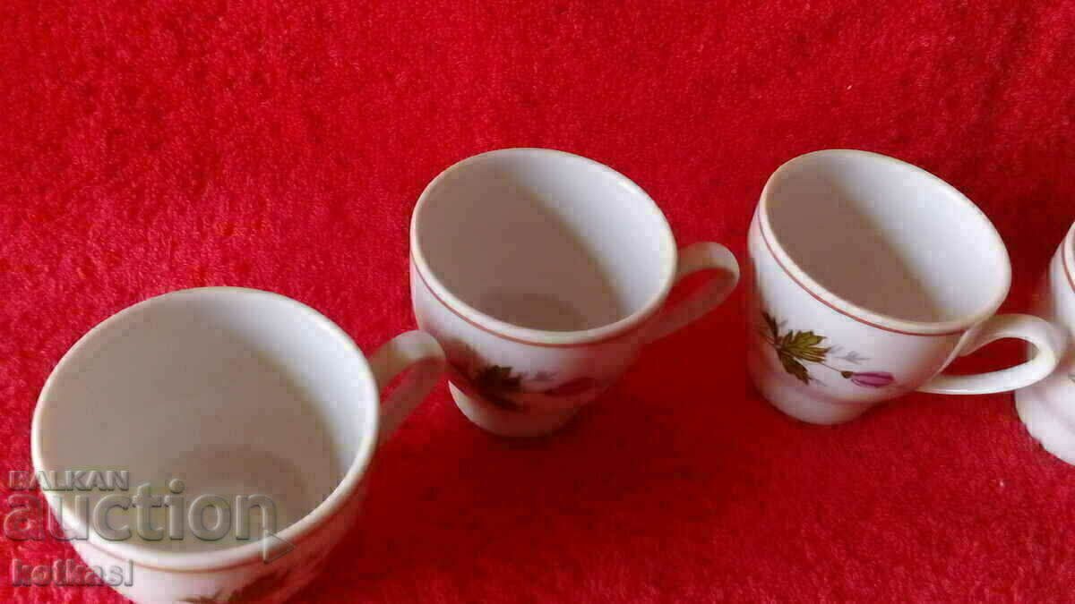 Auction Old Social Lot Set Service 6 pcs porcelain cups Auction Old Social Lot Set Service 6 pcs porcelain cups