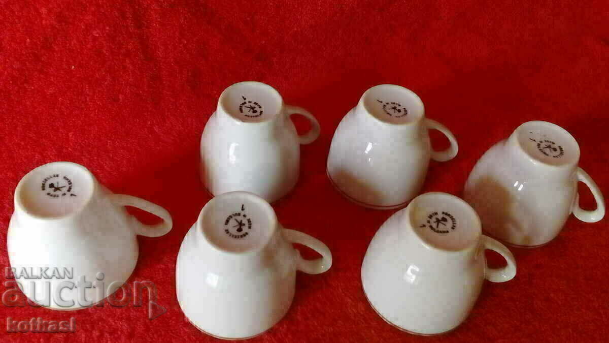 Delivery of Old Social Lot Set Service 6 pcs porcelain cups Delivery of Old Social Lot Set Service 6 pcs porcelain cups