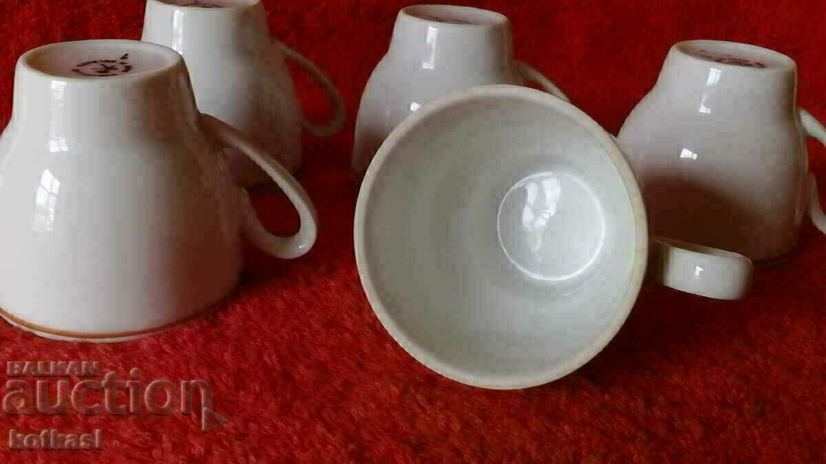 Old Social Lot Set Service 6 pcs porcelain cups - 6 Old Social Lot Set Service 6 pcs porcelain cups - 6