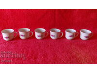 Old social Porcelain service 6 pcs. small cups marked