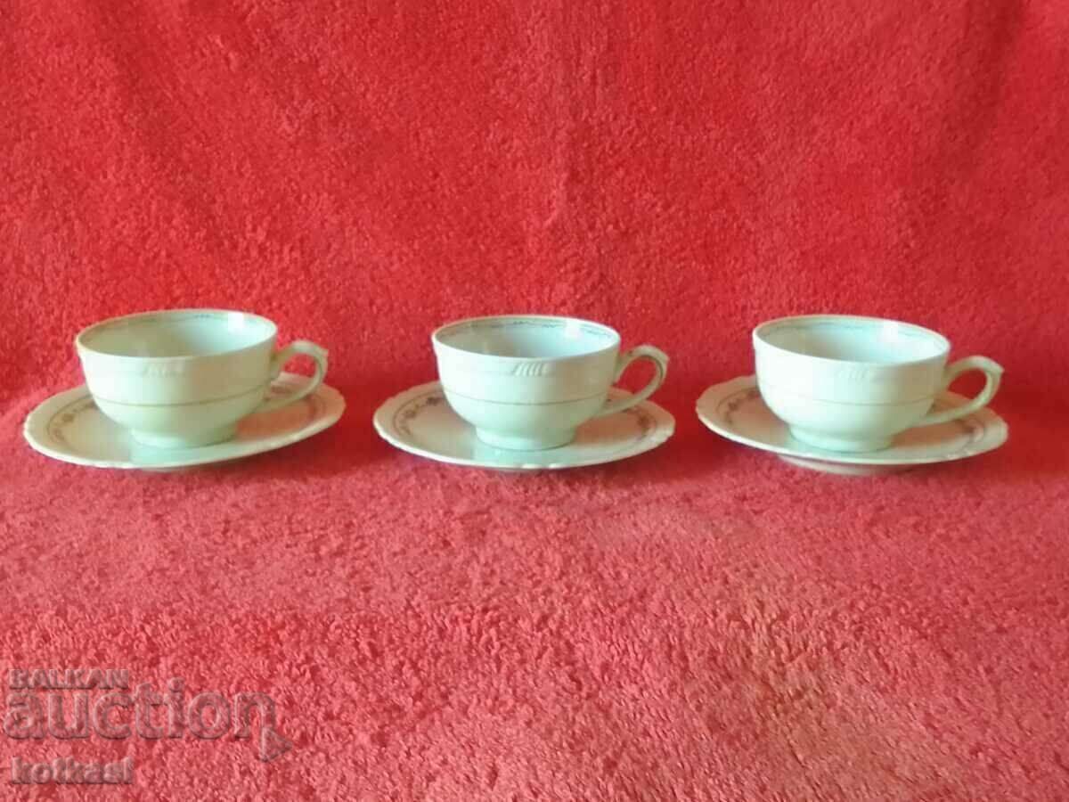 Three Old Double Moka Sets for Coffee Cups and Saucers, Bareuther with price 55.50 BGN | € 28.38