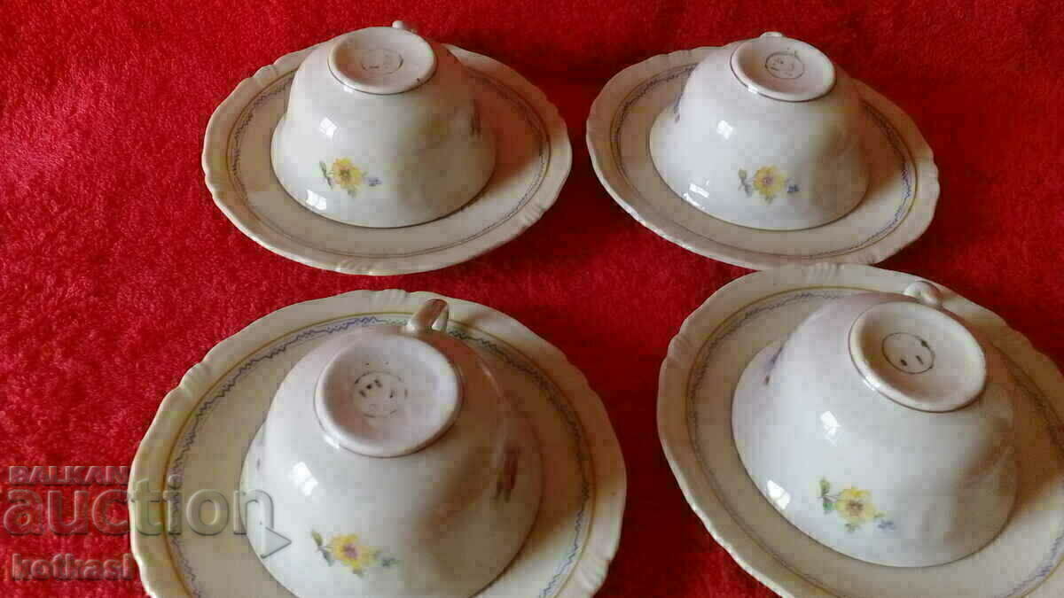 Delivery of Star Porcelain 3 pcs Mocha cups saucers Germany marked Delivery of Star Porcelain 3 pcs Mocha cups saucers Germany marked