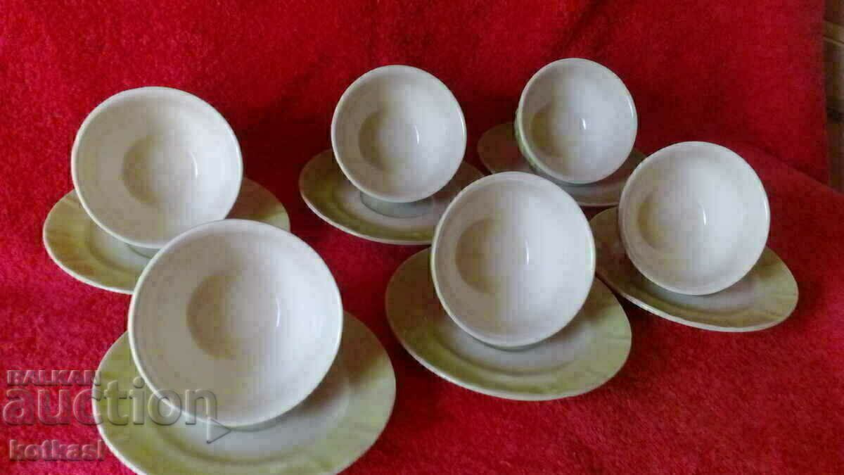 Delivery of Old porcelain coffee set bowl bowl 6 pcs. Baba Vida Vidin