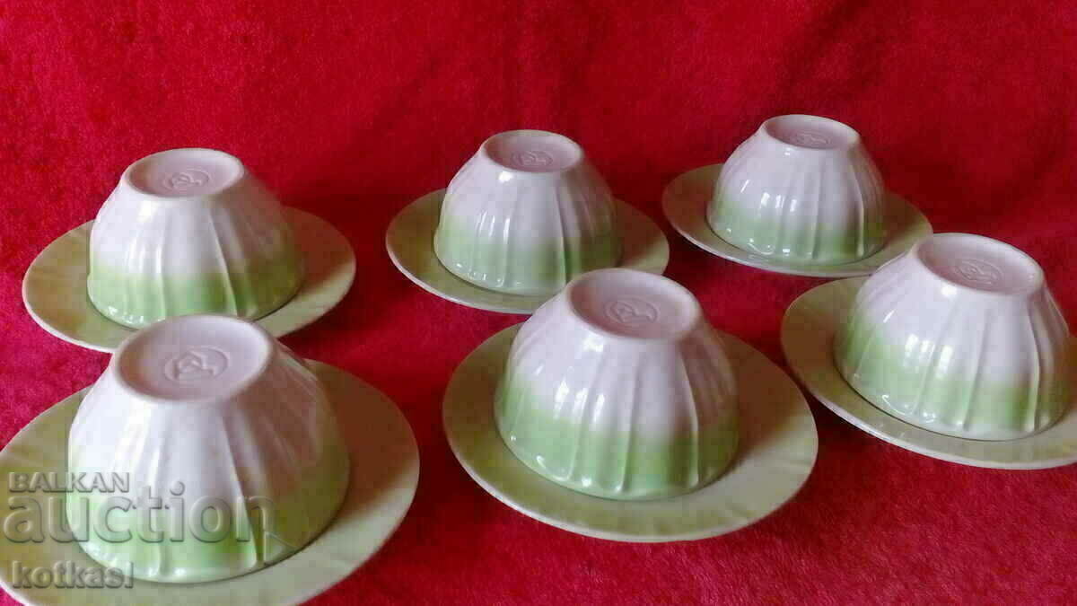 Old porcelain coffee set bowl bowl 6 pcs. Baba Vida Vidin - 5