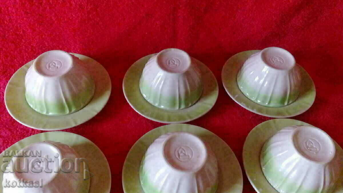 Old porcelain coffee set bowl bowl 6 pcs. Baba Vida Vidin - 6