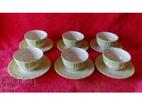 Old porcelain coffee set bowl bowl 6 pcs. Baba Vida Vidin