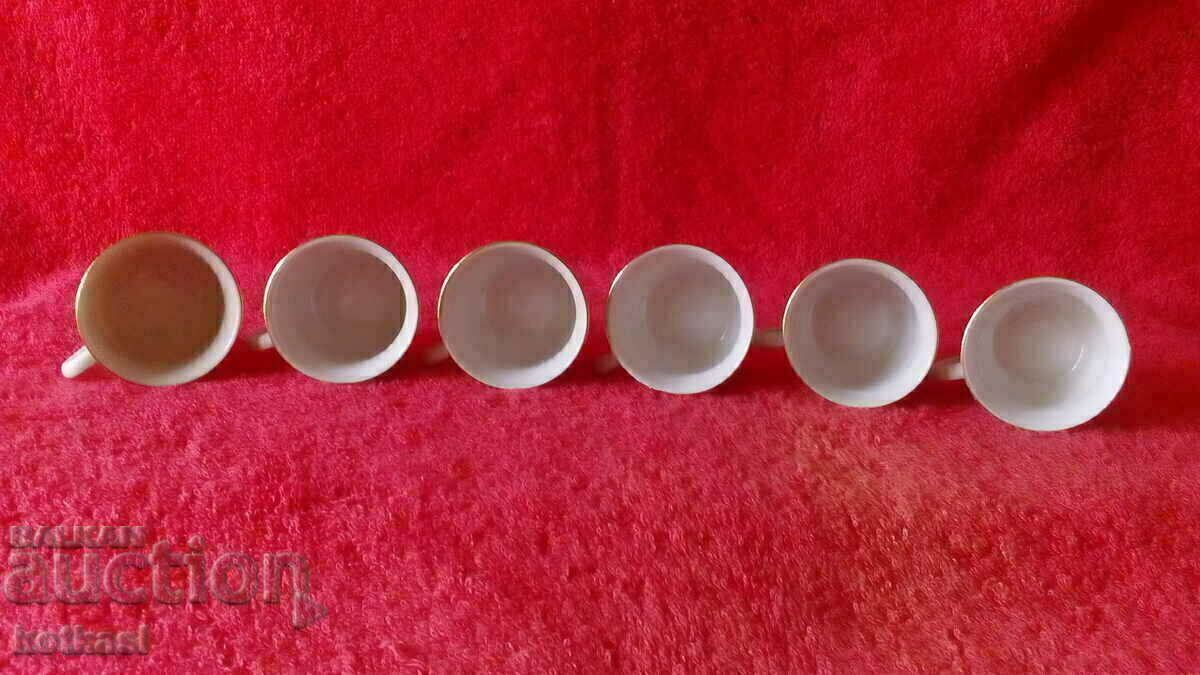 Delivery of Old porcelain set small glasses 6 pcs. gold edging