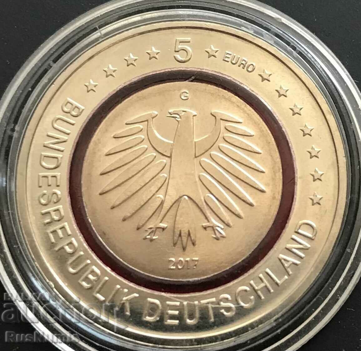 Germany. 5 euros 2017 (G). Tropical zone.UNC with price 58.00 BGN | € 29.65