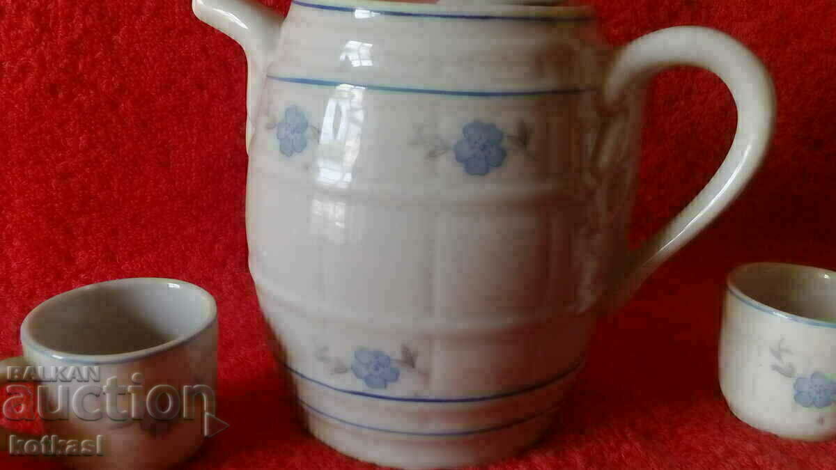 Auction Old porcelain set for brandy Kana Bure glasses Auction Old porcelain set for brandy Kana Bure glasses