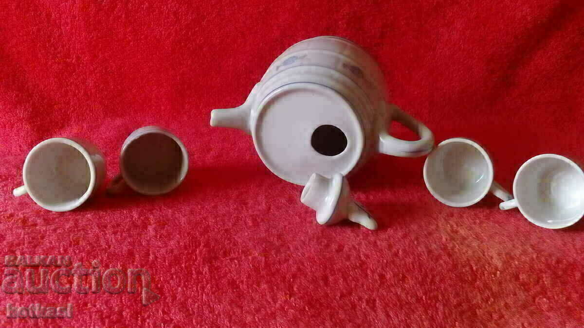 Old porcelain set for brandy Kana Bure glasses - 5 Old porcelain set for brandy Kana Bure glasses - 5