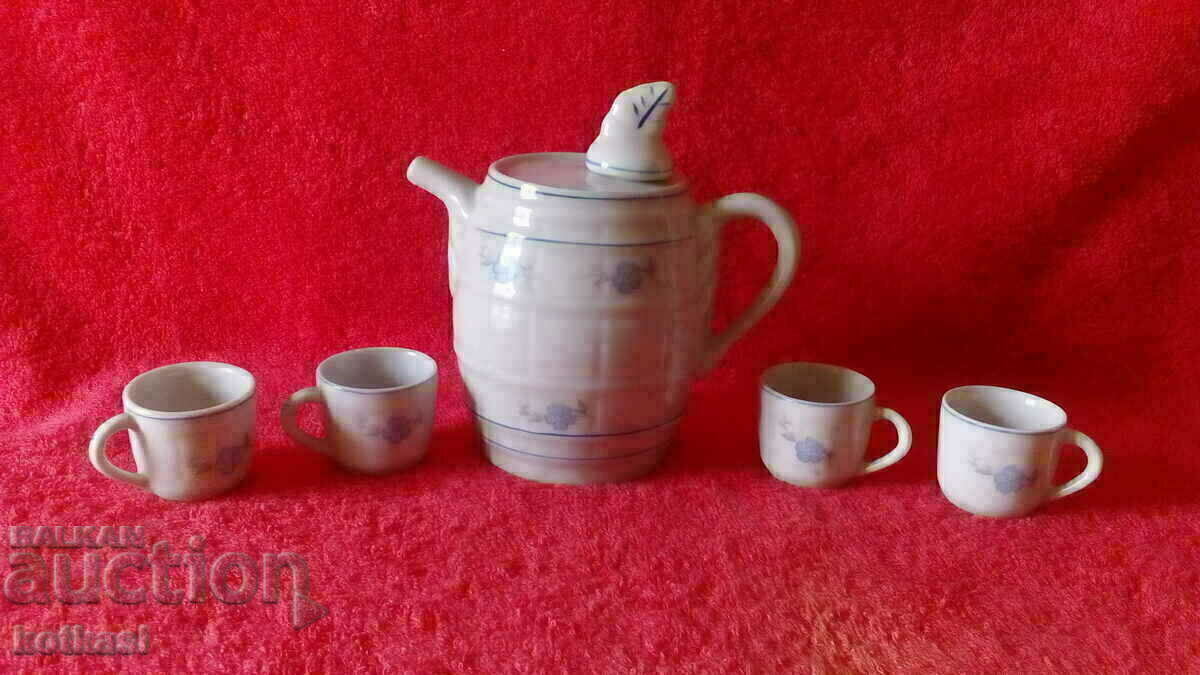 Old porcelain set for brandy Kana Bure glasses