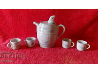 Old porcelain set for brandy Kana Bure glasses