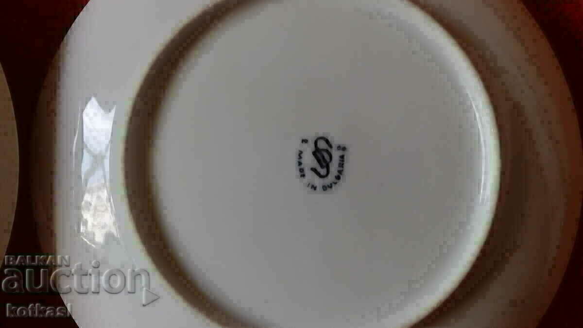 Old social porcelain set plate 6 cakes dessert marked - 5