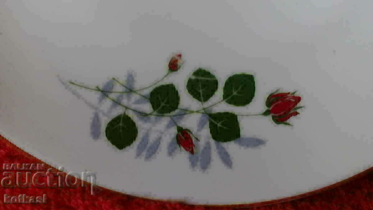 Old social porcelain set plate 6 cakes dessert marked - 6