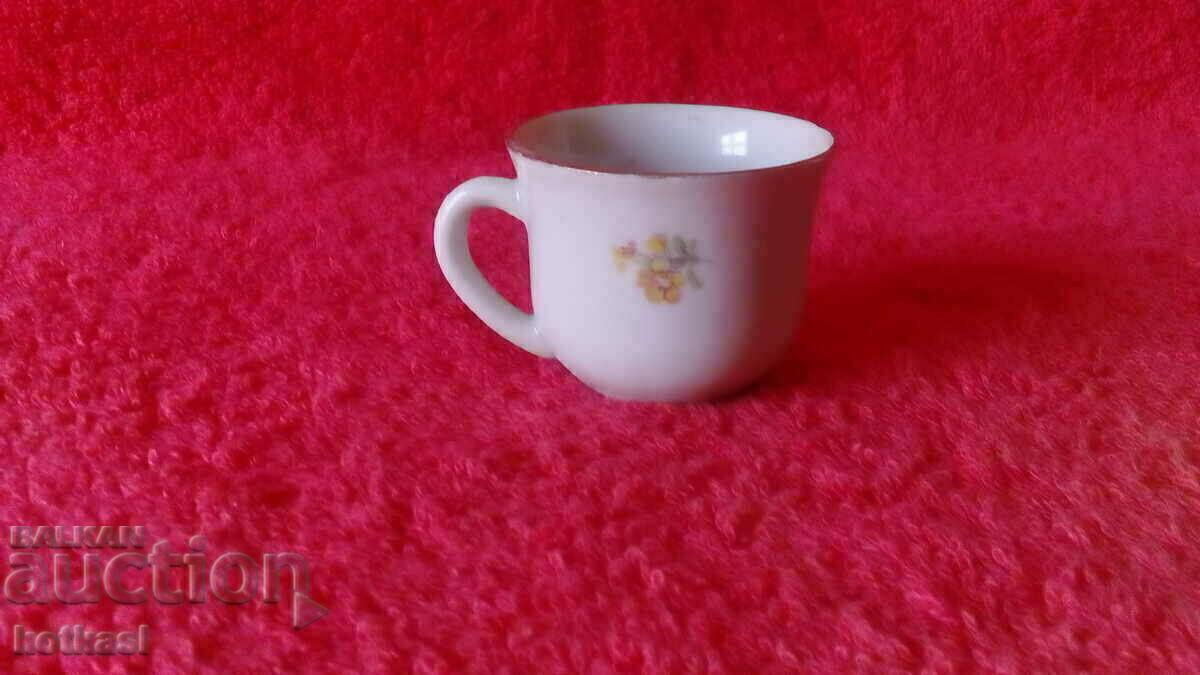 Old small porcelain cup with gold edging with price 3.50 BGN | € 1.79 Old small porcelain cup with gold edging with price 3.50 BGN | € 1.79