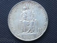 Vatican 10 pounds 1934 Pope Pius XI silver