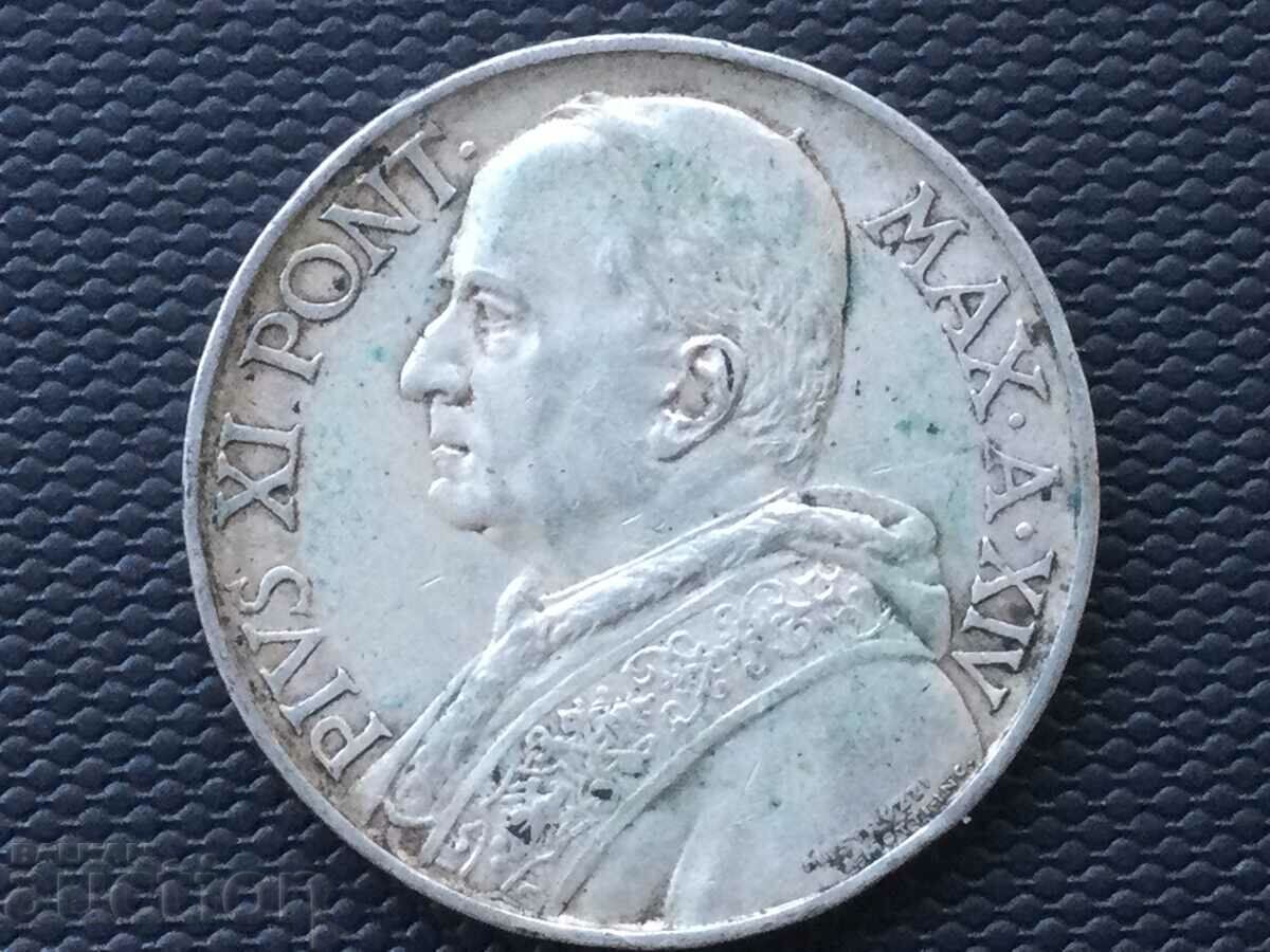 Vatican 10 pounds 1935 Pope Pius XI silver with price 65.00 BGN | € 33.23