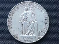 Vatican 10 pounds 1935 Pope Pius XI silver