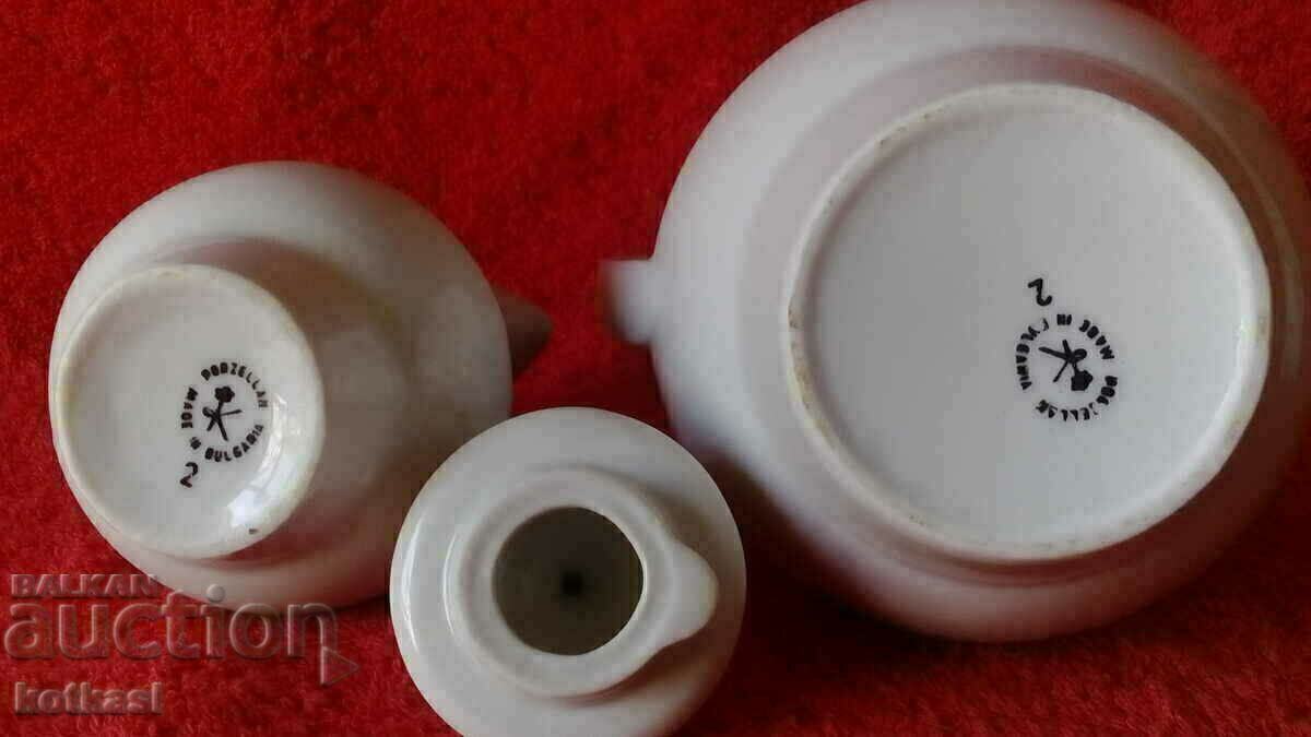 Lot of two old socialist porcelain pitchers, marked - 5 Lot of two old socialist porcelain pitchers, marked - 5