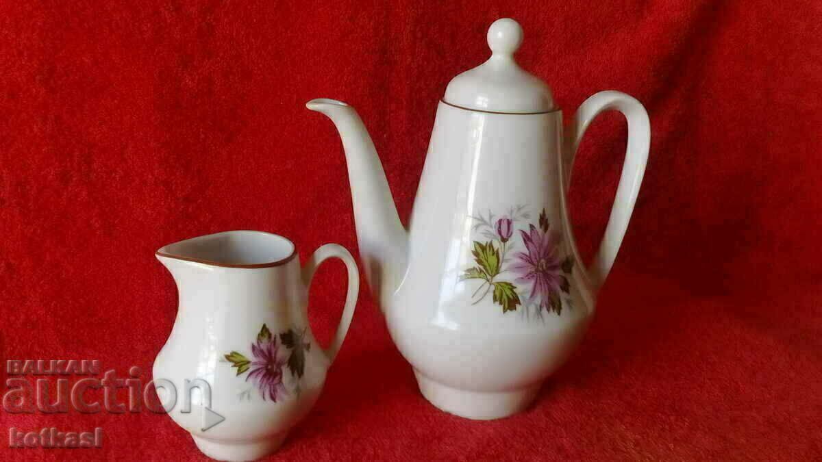 Lot of two old socialist porcelain pitchers, marked - 6 Lot of two old socialist porcelain pitchers, marked - 6