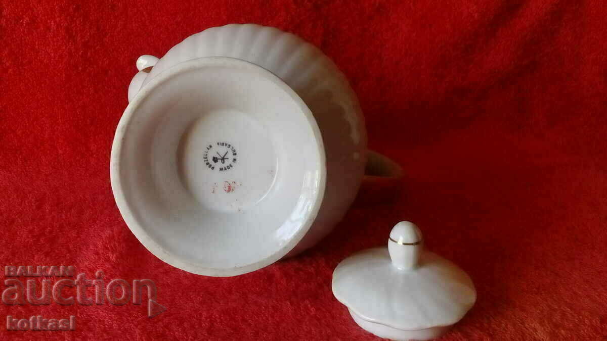 Urcior veche din porțelan social aurit marcat - 7 Urcior veche din porțelan social aurit marcat - 7