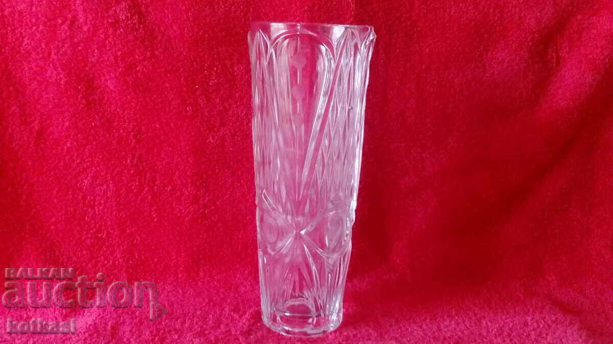 Old solid Crystal Glass Vase