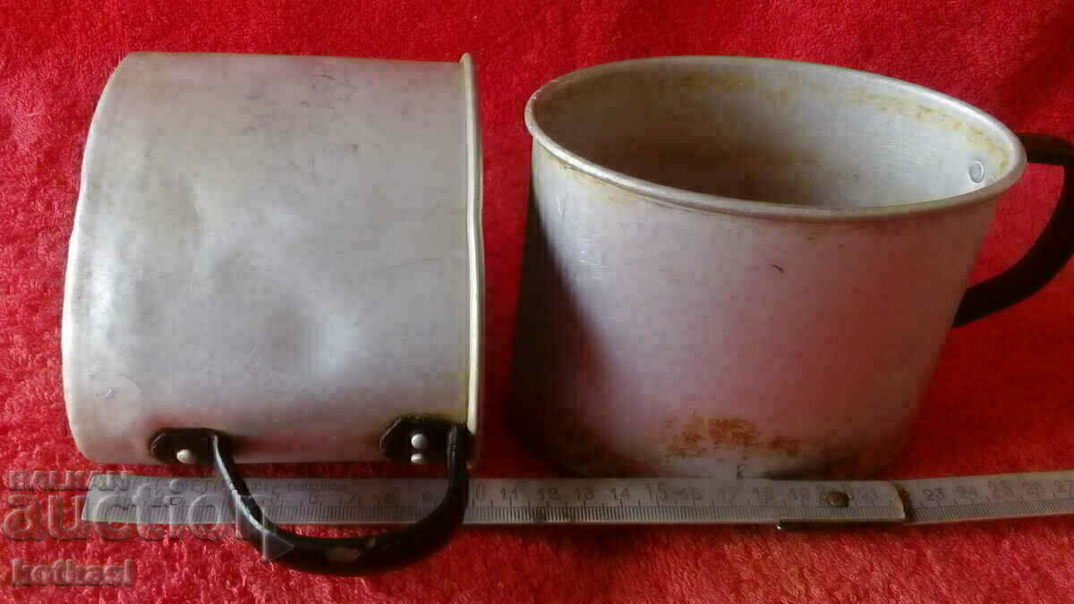 Lot of two old aluminum vessels, jugs - 5