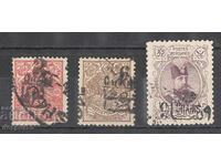 1904. Iran. Stamps from 1903 with surcharge.