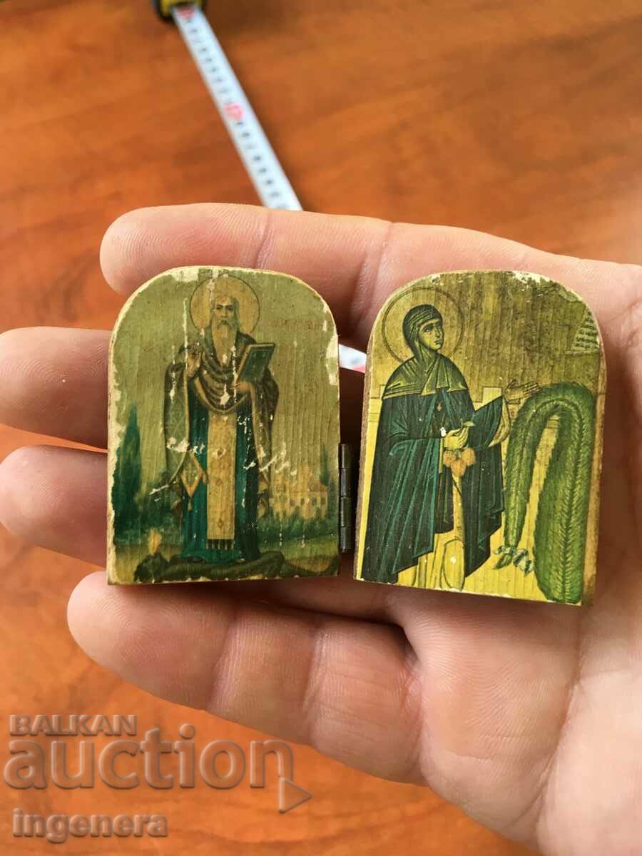 ICON DIPTYCH WOOD CARVING MINI