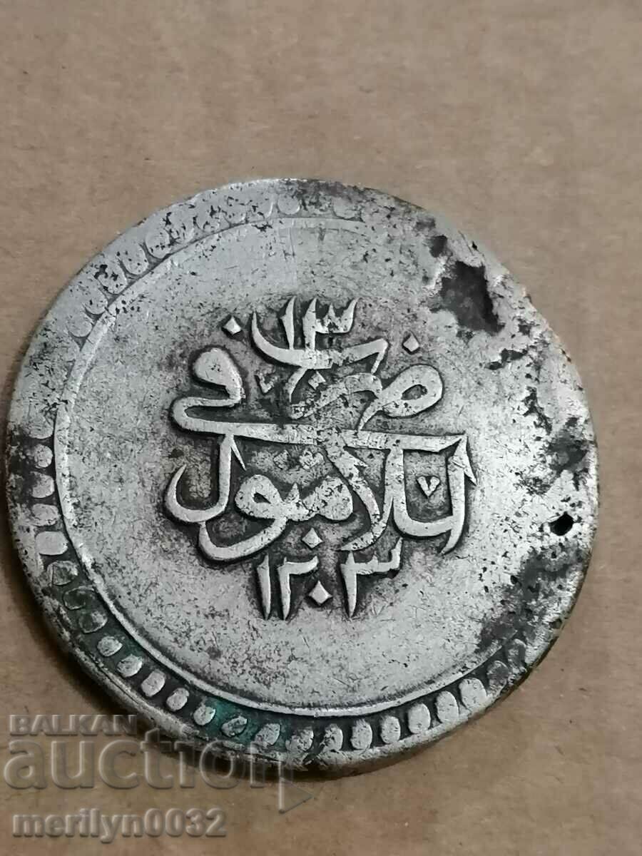 Ottoman silver coin 24.1 grams silver 465/1000 1203 year - 6 Ottoman silver coin 24.1 grams silver 465/1000 1203 year - 6