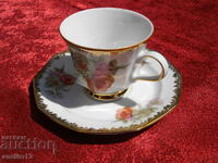 BEAUTIFUL PORCELAIN GLASS AND SAUCER FOR TEA OR COFFEE WINTERLIN
