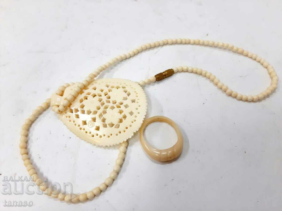 Ivory necklace / necklace and ring set(6.3) - 6 Ivory necklace / necklace and ring set(6.3) - 6