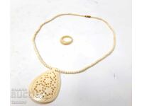 Ivory necklace / necklace and ring set(6.3)