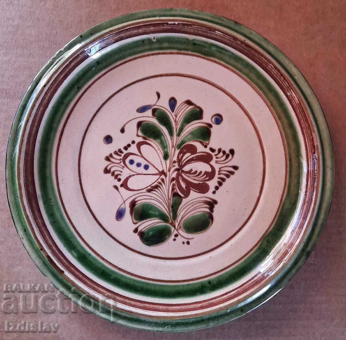 Large ceramic hand painted plate