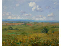 Fields and clouds - oil paints