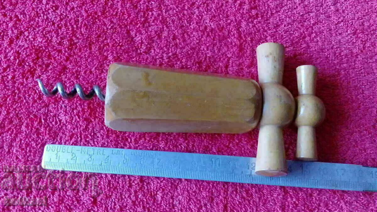 Auction Old Corkscrew Wooden Auction Old Corkscrew Wooden