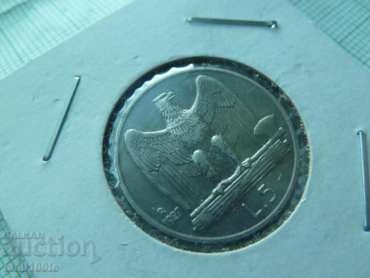 Auction  5 Lire 1927 Italy