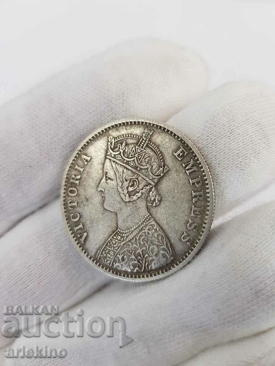 Rare 1 Rupee India-England 1900 Silver Coin - 6 Rare 1 Rupee India-England 1900 Silver Coin - 6