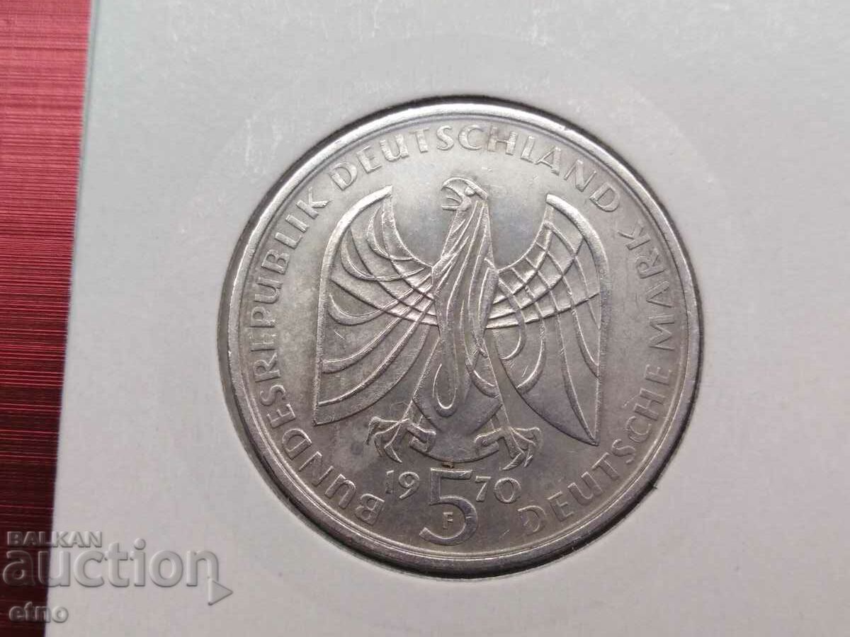 GERMANY 5 MARK 1970, SILVER, BEETHOVEN, COINS, COINS with price 40.00 BGN | € 20.45 GERMANY 5 MARK 1970, SILVER, BEETHOVEN, COINS, COINS with price 40.00 BGN | € 20.45