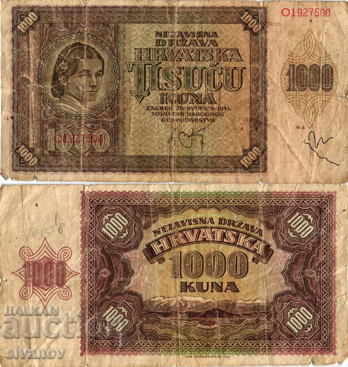 Хърватия Хърватска 1000 куна 1941  #4049