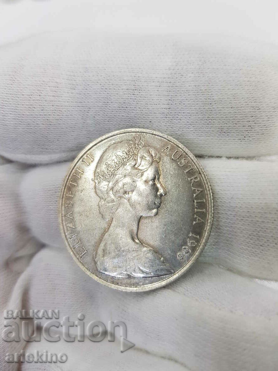 Rare 50 CENTS Australia-England 1966 silver coin - 5