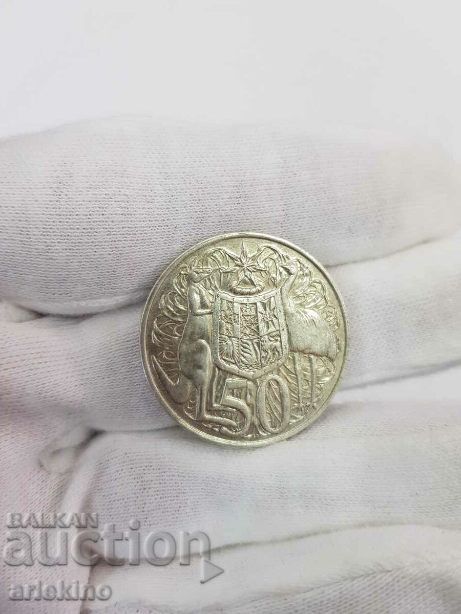 Rare 50 CENTS Australia-England 1966 silver coin - 7