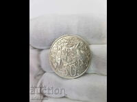 Monedă rară de argint Australia-Anglia 1966 de 50 de cenți
