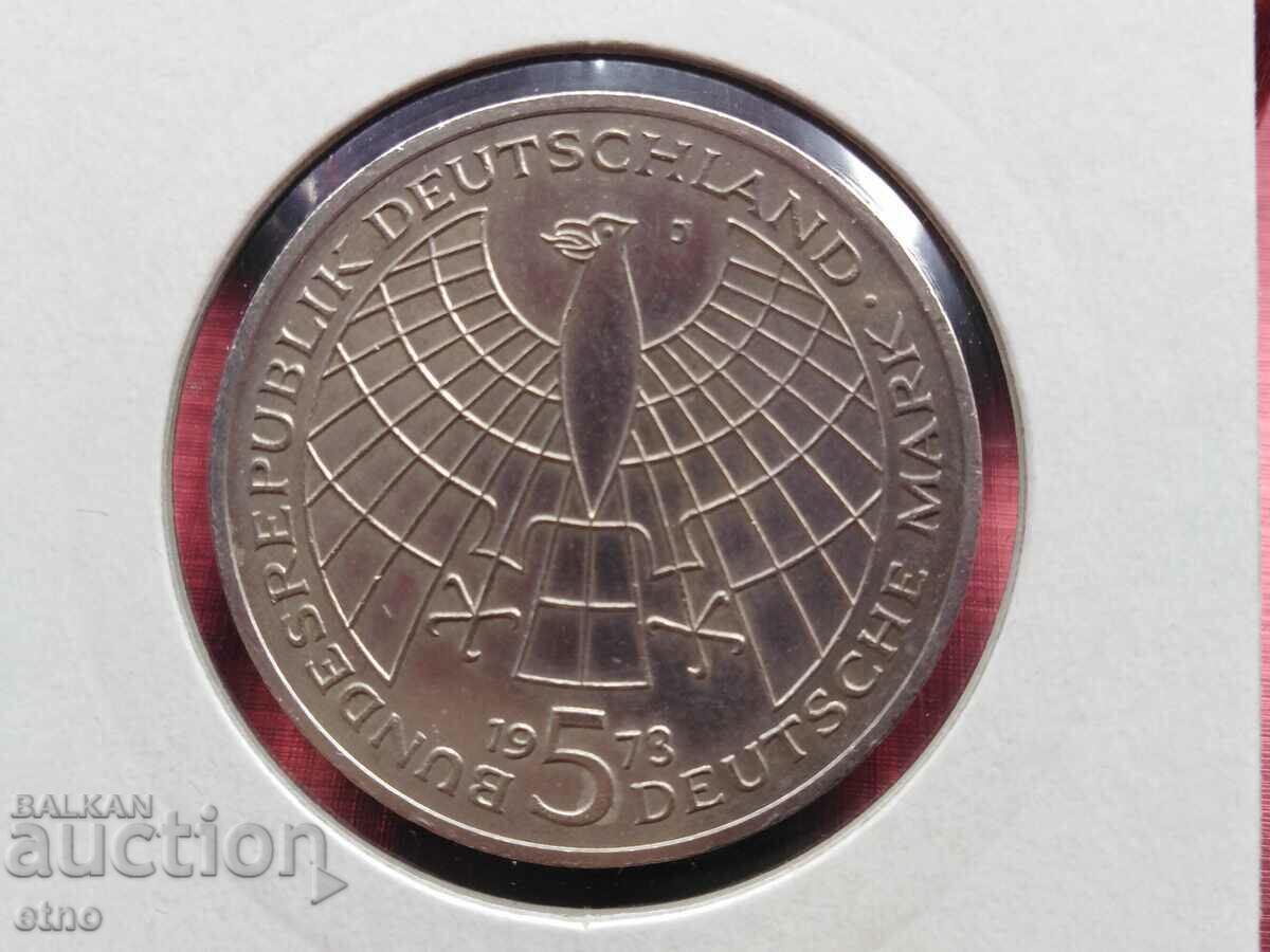 GERMANY 5 STAMPS 1973, SILVER, NICOLAS COPERNICUS, COINS, COINS with price 40.00 BGN | € 20.45
