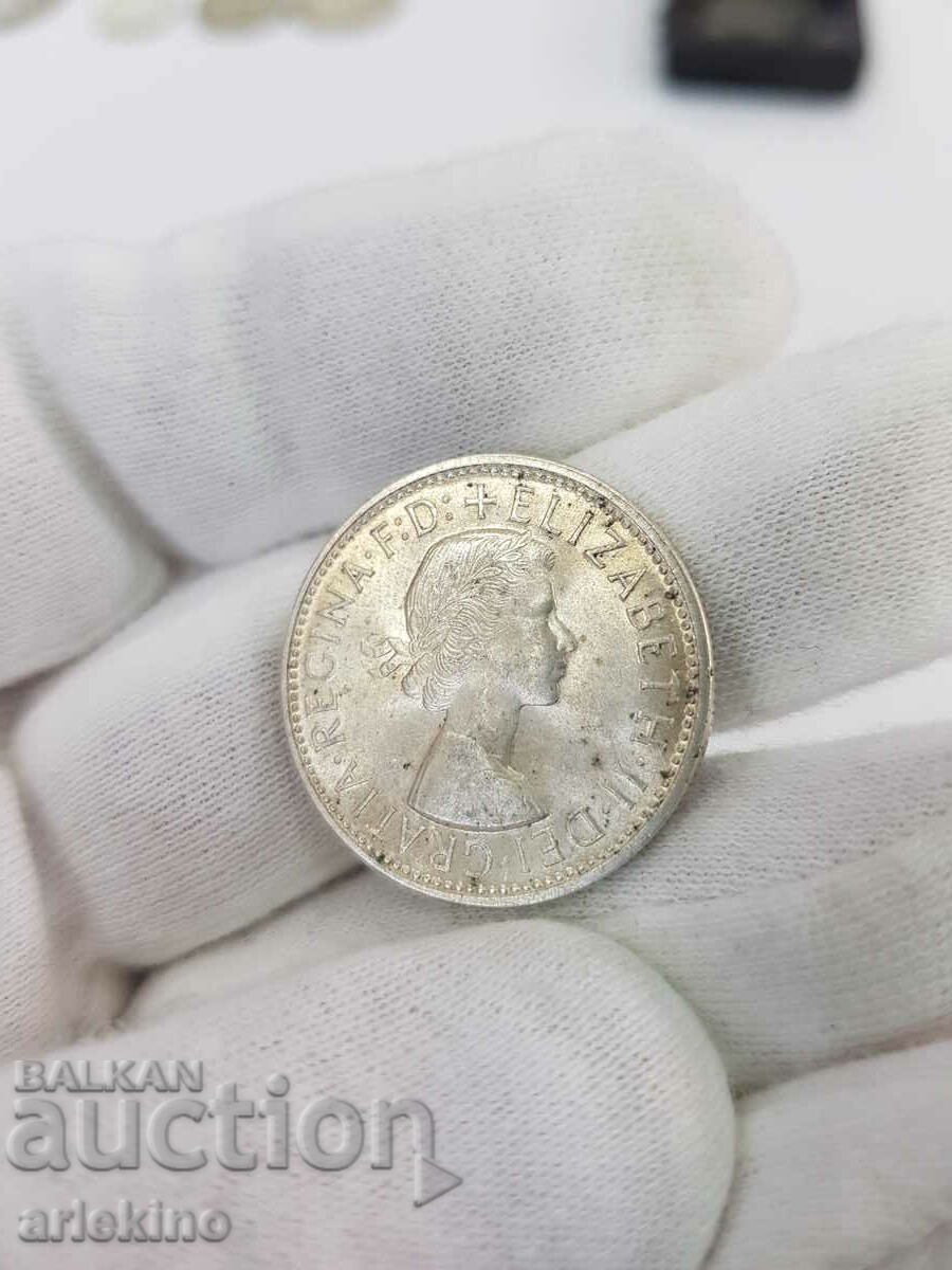 Rare Australia-England 1960 FLORIN Silver Coin Lustrous - 7 Rare Australia-England 1960 FLORIN Silver Coin Lustrous - 7