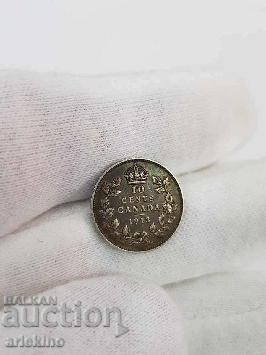 Auction Rare CANADA 10 cents 1913 silver coin Auction Rare CANADA 10 cents 1913 silver coin
