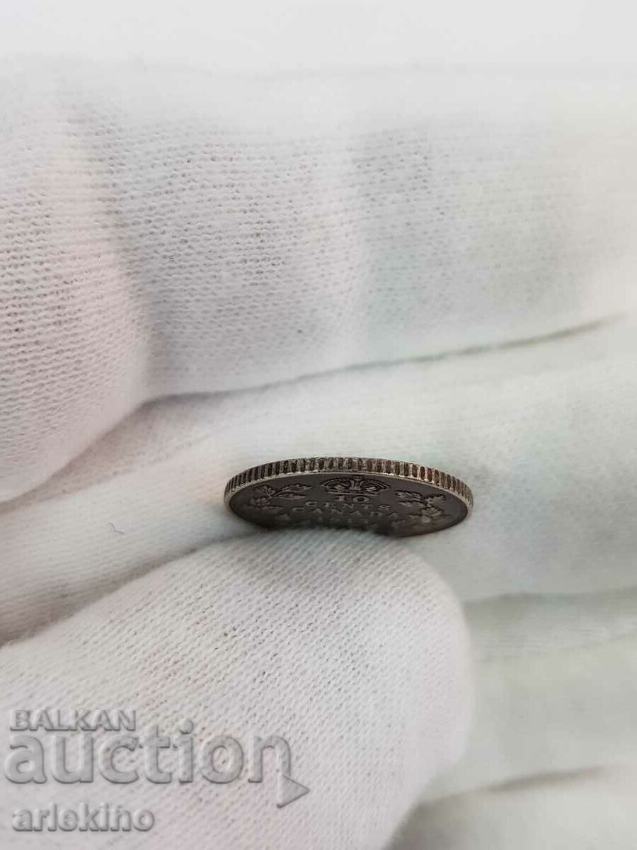 Rare CANADA 10 cents 1913 silver coin - 5 Rare CANADA 10 cents 1913 silver coin - 5